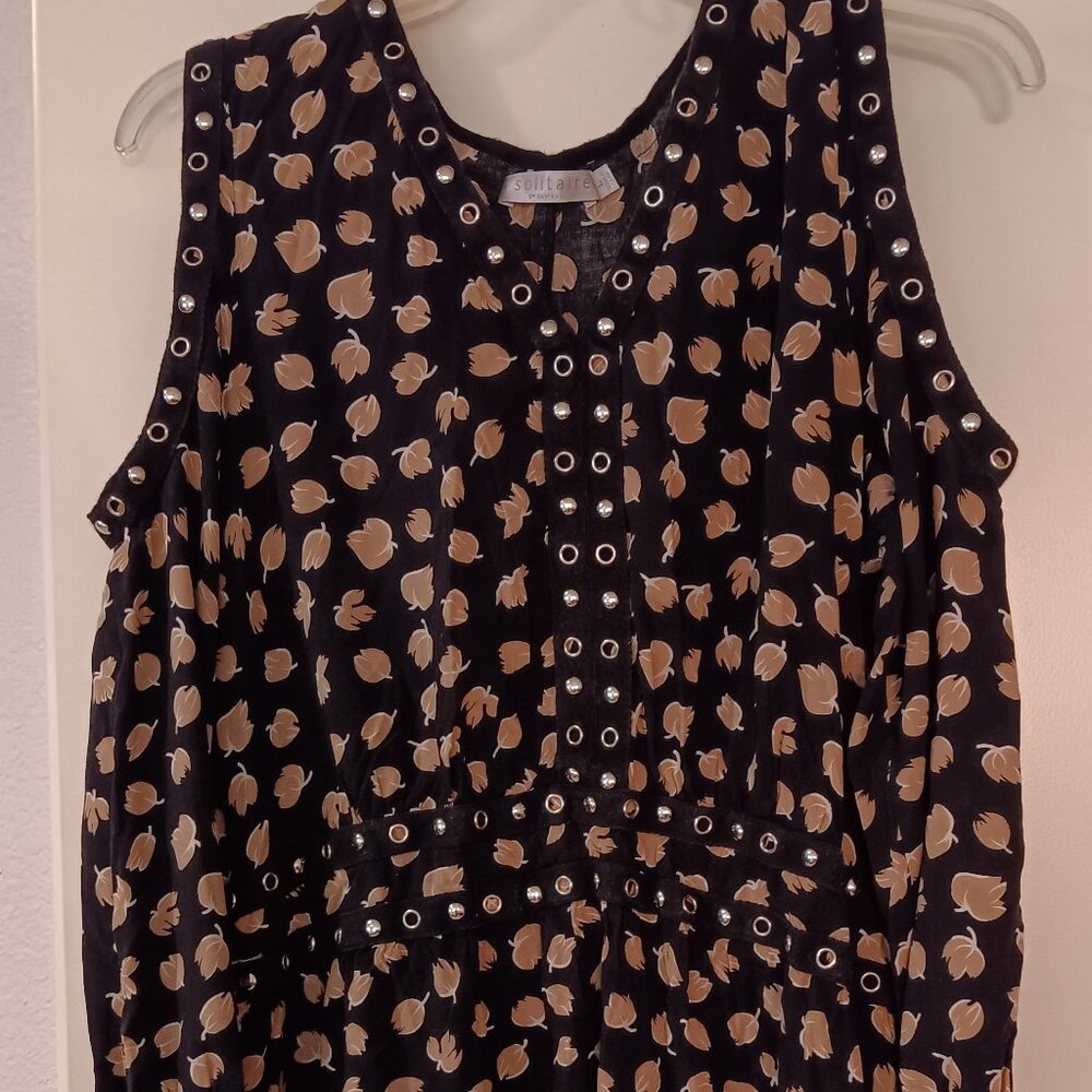 Brand: Solitaire By Ravikhosla  Size: Large  Color: Black/Tan/White